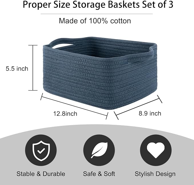 OIAHOMY Cotton Rope Woven Baskets - Image 3