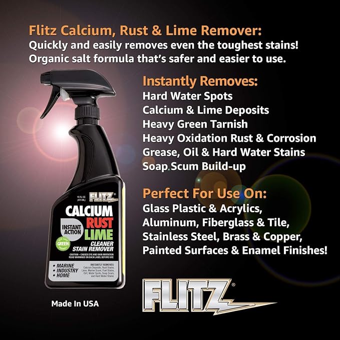Flitz Calcium, & Lime Remover - 16oz Bottle of USA-Made Limescale Remover - Image 5