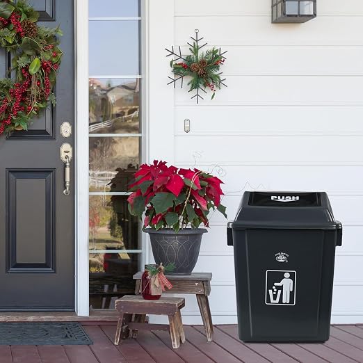 6 Gallon Plastic Swing Lid Garbage Can, Office Trash Can - Image 4