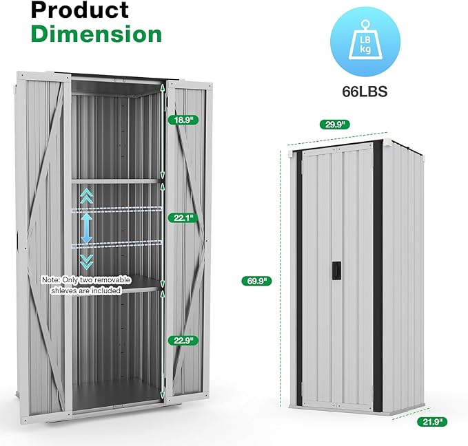 AECOJOY Outdoor Storage Cabinet Waterproof - Image 4