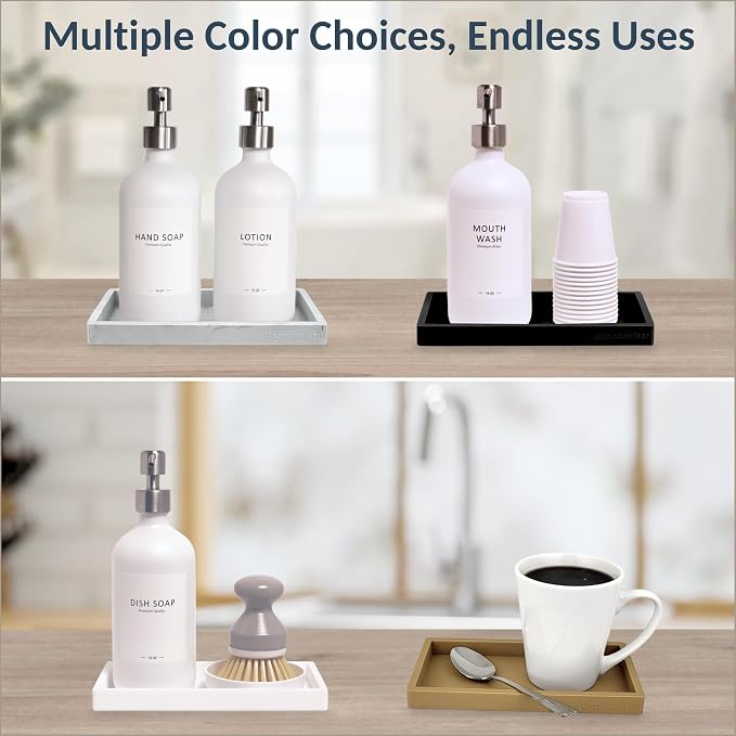 Countertop and Vanity Tray – Small 7.7" Silicone Soap Dispenser Trays, Flexible - Image 9