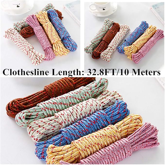 10M Heavy Duty Laundry Drying Clothesline Rope Portable Travel Nylon Cord - Image 4