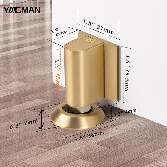 3 Pack Magnetic Door Stoppers Retractable Bottom of Door Holder No Drilling - Image 2