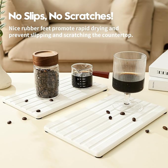 2PCS Water Absorbing Stone Drying Tray Mat - Image 5