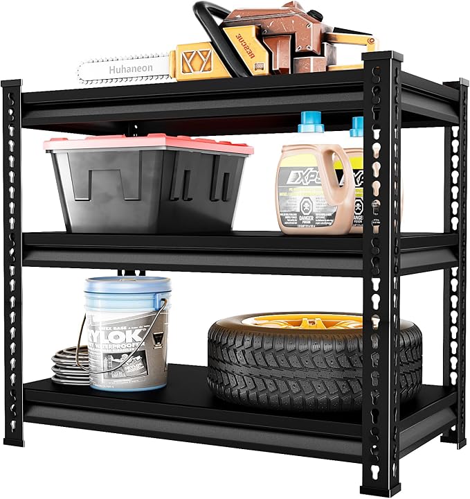 Adjustable Garage Storage Shelves, 35.4''W Garage Shelving Heavy Duty Loads by Huhaneon