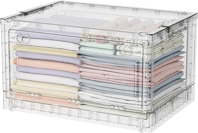 BROVIEW Clear Stackable Storage Drawers, Open Front Large Plastic Storage Bins - Image 9
