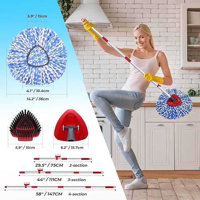 Spin Mop Head and Brush Replacement Compatible - Image 5