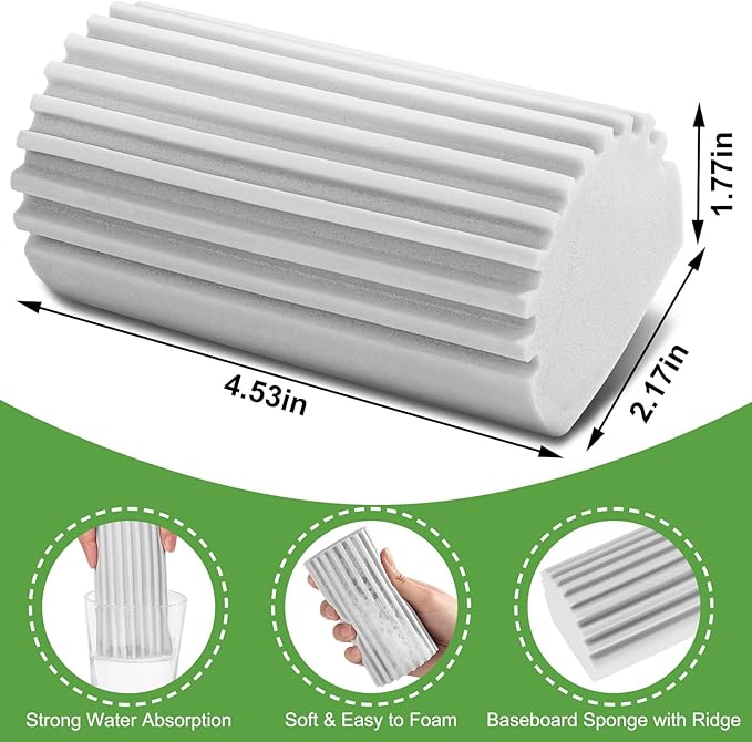 4-Pack Damp Clean Duster Sponge, Reusable Magic Dusting Sponge Brush - Image 2