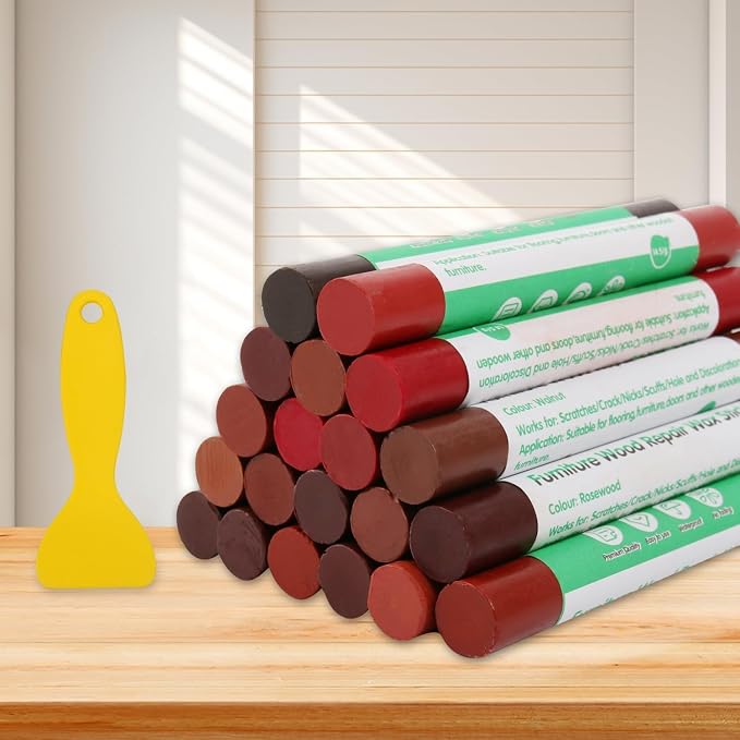 Furniture Markers Touch Up, 20 Colors Wood Filler Sticks, Wood Wax Crayons by Hosifiy