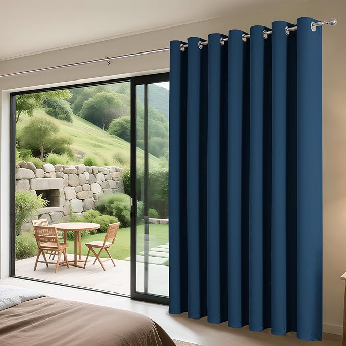 Joydeco Blackout Patio Sliding Door Curtains 84 Inches Long, Grommet Privacy - Image 3
