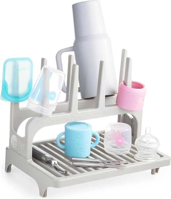 PopYum Seattle Gray Space Saving Drying Rack from 100% Recycled Bottles by PopYum