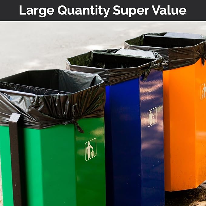 100 Count 55-60 Gallon Trash Bags, Sturdy & Tear-Resistant Commercial Can - Image 4