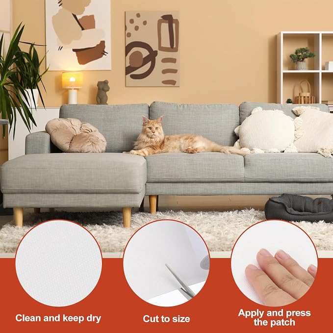 PATIKIL 70x6.2 Inch Linen Repair Tape, Repair Fabric Patch Self Adhesive Couch - Image 3