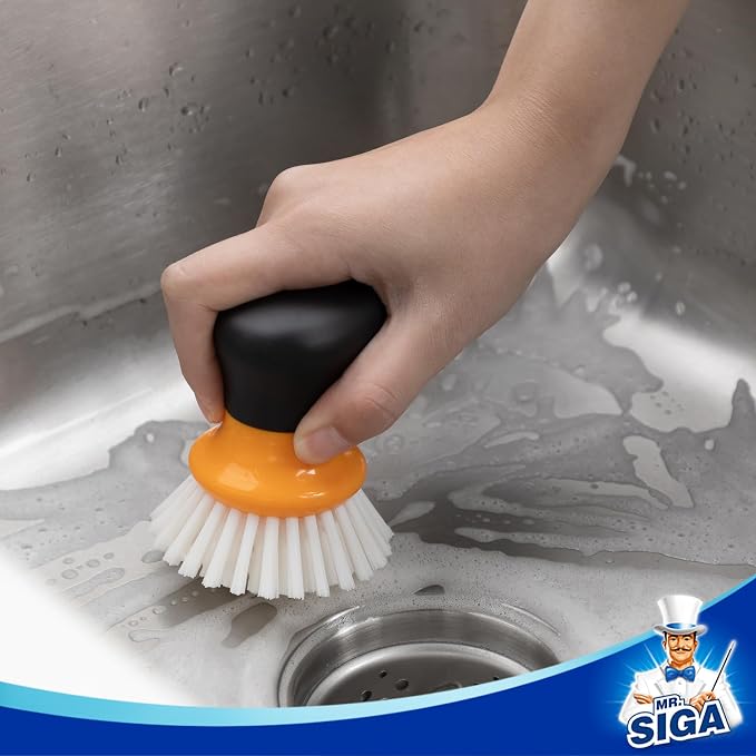 MR.SIGA Dish Scrub Brush, Palm Brush Dish Scrubber - Image 5