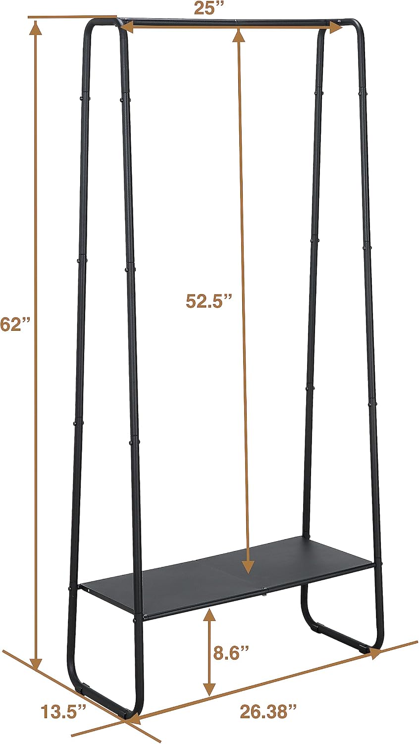 SunnyPoint Freestanding Clothes Garment Rack, Organizer Closet (BLACK)