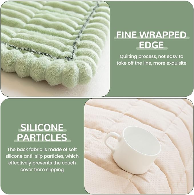 OTOB Dog Couch Covers for 3 Cushion Washable Non Slip Plush Pet Friendly Bed - Image 4