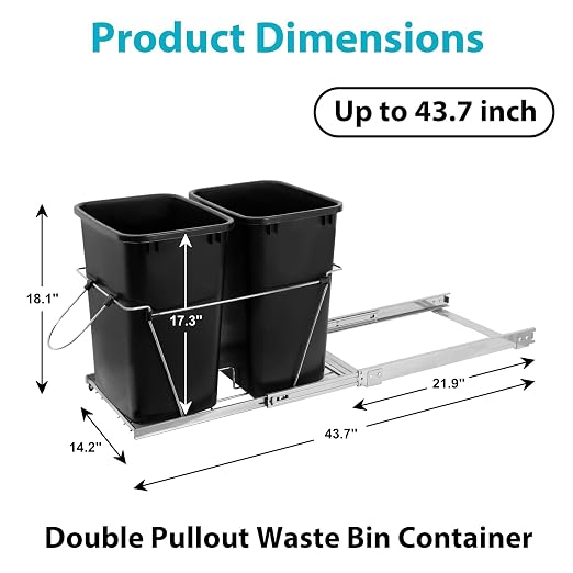 SUPER DEAL Double 35-Quart Pull Out Trash Can Under Cabinets Under Sink Garbage - Image 5