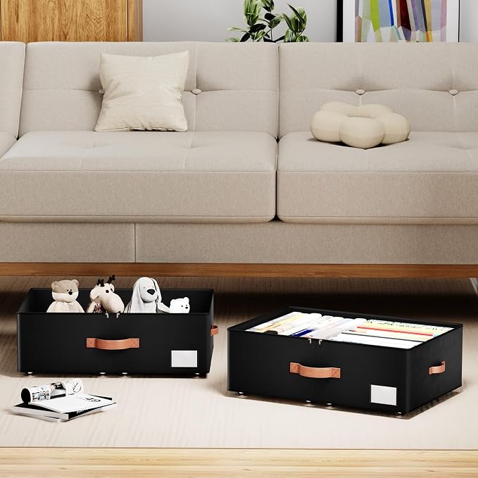 Underbed Storage With Wheels, Large Capacity 10 inches Height Storage Bins - Image 2