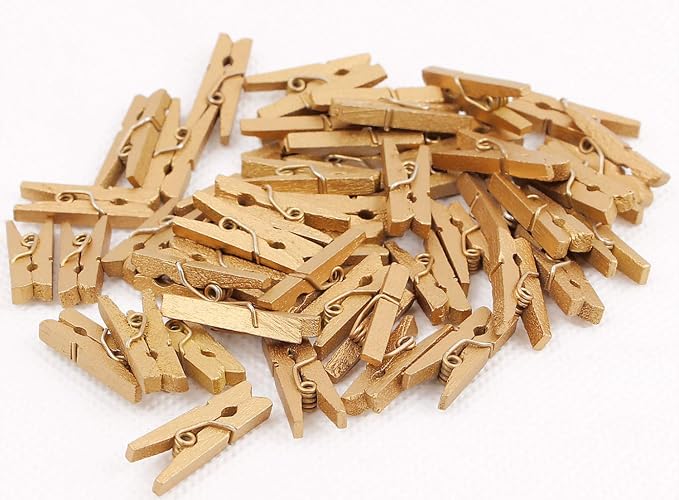 DurReus Small Wooden Clips Cute 1.5 Inch Clothespin Photo Paper DIY Craft Holder - Image 3