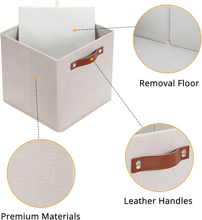 HNZIGE Fabric Storage Cubes Set of 4, 12 x 12 Storage Baskets, Cloth Storage - Image 4