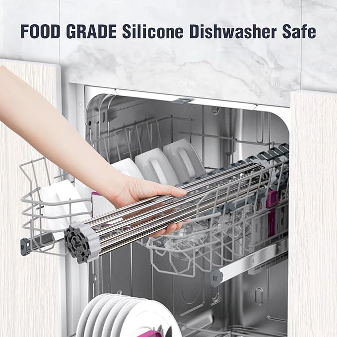 Tomorotec 17.7" x 15.5" Roll Up Dish Drying Rack Over Sink Drying Rack Sink - Image 7