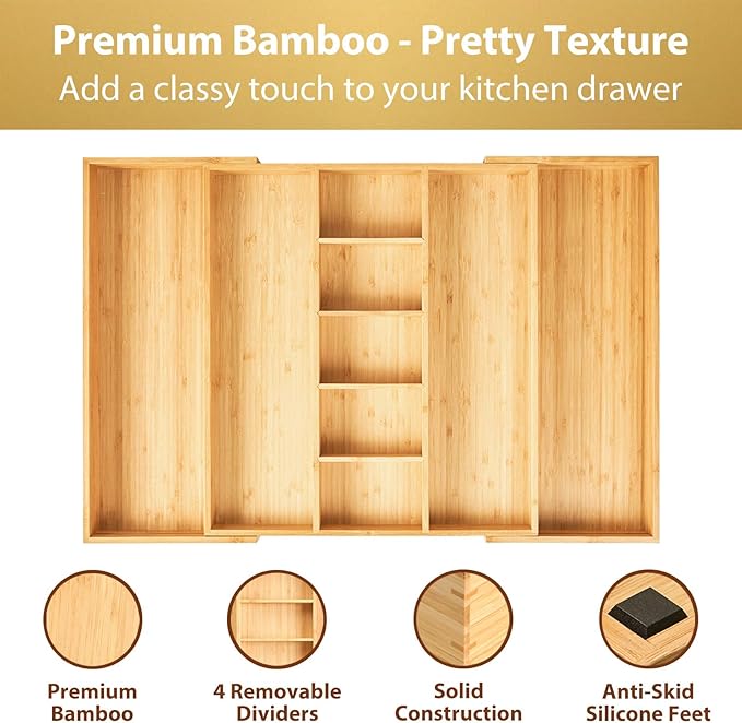 Umilife Extra Large Expandable Kitchen Drawer Organizer - Image 3