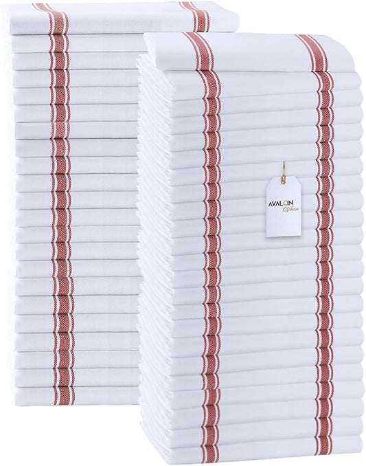 Dish Towels Set Size 15x25 Inch, 100% Cotton Soft & Absorbent Linen Kitchen by Avalon+Kitchen