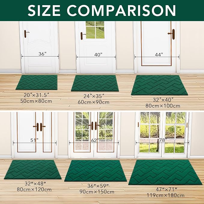 hicorfe Front Door Mat Outside Entrance, Stain and Fade Resistant, Non Slip - Image 5