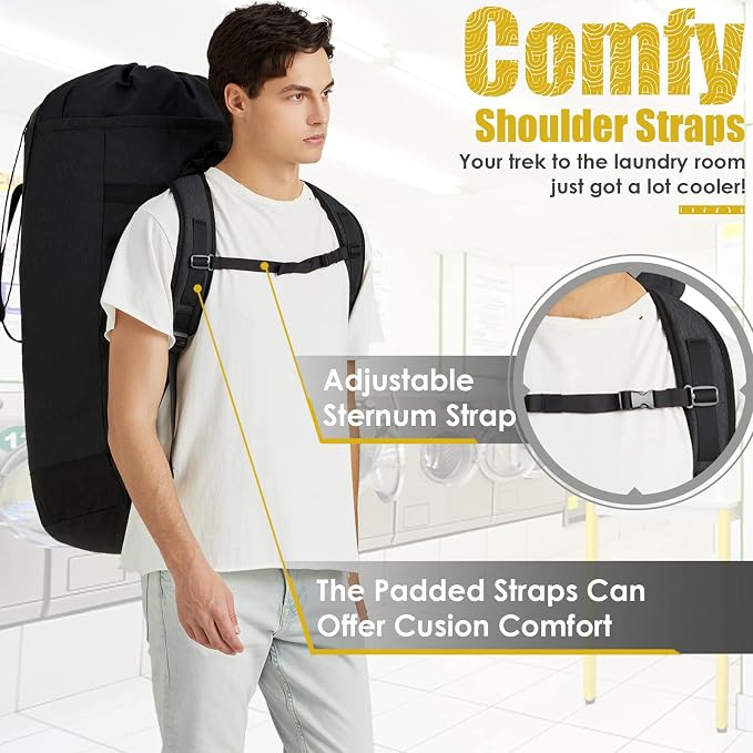 Laundry Backpack Bag 115L, Heavy Duty Laundry Bags - Image 4