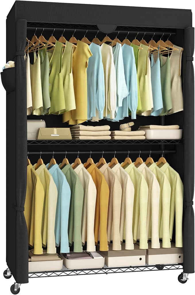SONGMICS Heavy-Duty Rolling Clothes Rack, Garment Rack, Portable Closet by SONGMICSbySONGMICSHOME