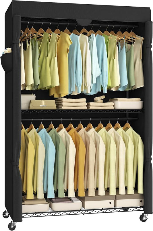 SONGMICS Heavy-Duty Rolling Clothes Rack, Garment Rack, Portable Closet by SONGMICSbySONGMICSHOME