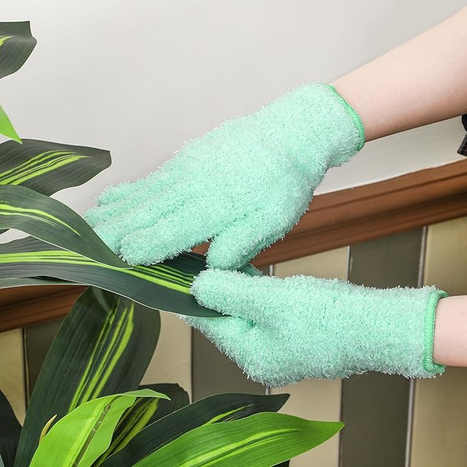 Patelai 3 Pairs Microfiber Plant Dusting Gloves Leaf Cleaning Gloves - Image 2