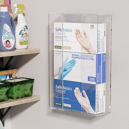 HIIMIEI Acrylic Glove Dispenser Wall Mount, Capacity Of 3 Glove Boxes - Image 6