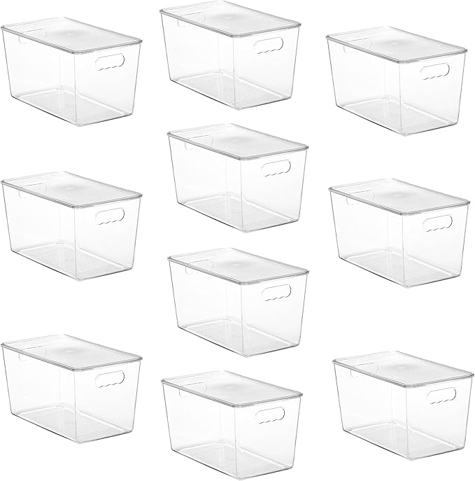 Vtopmart 10 Pack Clear Stackable Storage Bins by Vtopmart