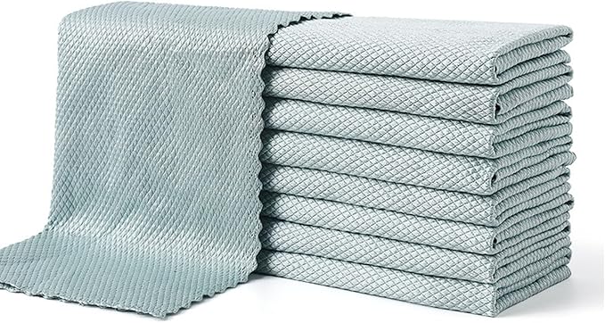 Microfiber Glass Cleaning Cloth, 10 Multi-Functional Reusable Lint Free Cloths by Unknown