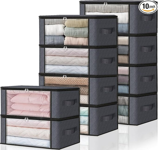 HomeHacks Storage 10-Pack Clothes Organizer Storage Bags Foldable Storage Box by HomeHacks
