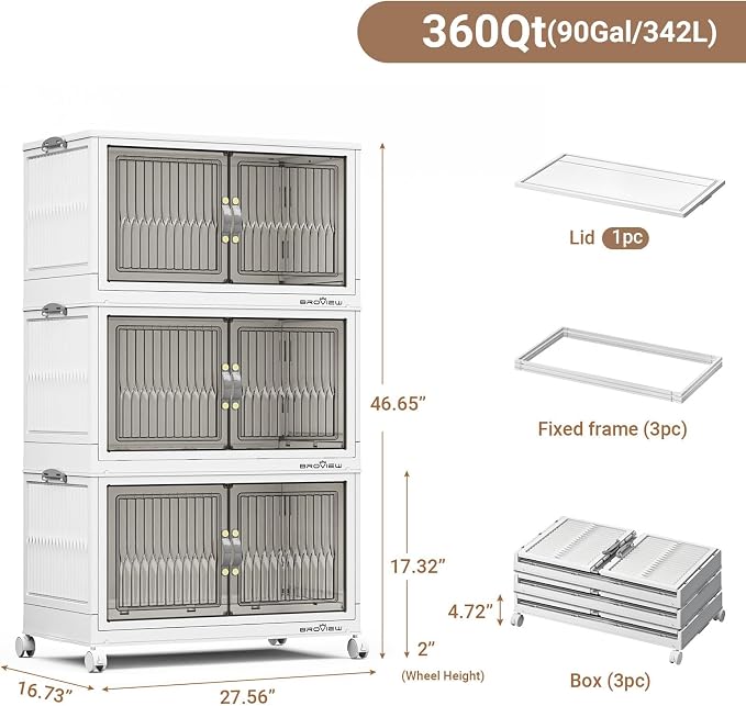 BROVIEW 360Qt Stackable Storage Bins - Image 2