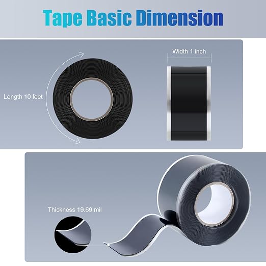 Lichamp Seal Self Fusing Silicone Tape, 1 Inch x 10 Feet x 10 Rolls, Total 100 - Image 2