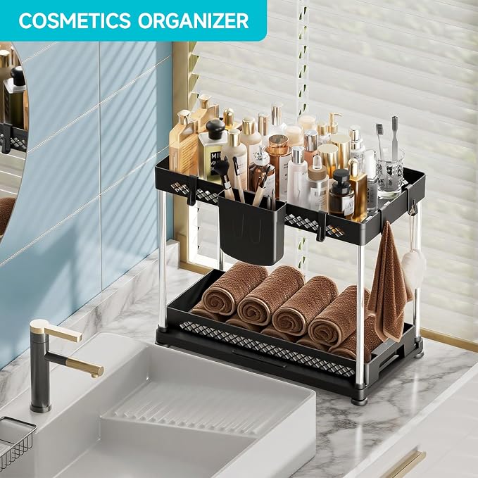 Under Sink Organizer, 2 Tier Pull Out Cabinet Organizer - Image 5
