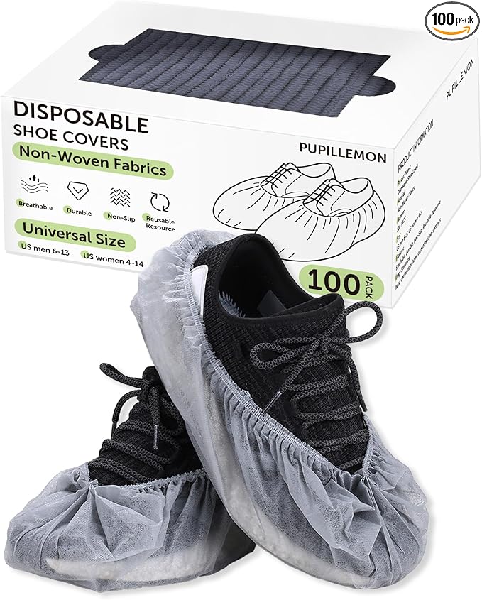 100Pcs Non-Woven Shoe Covers Disposable Non Slip by PUPILLEMONJEWELRY