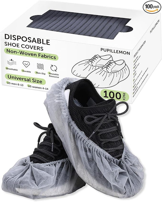 100Pcs Non-Woven Shoe Covers Disposable Non Slip by PUPILLEMONJEWELRY
