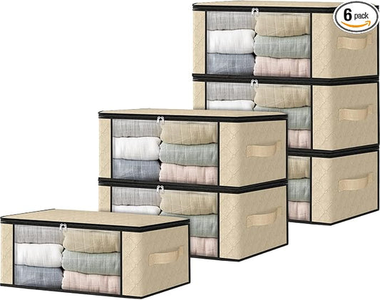 HomeHacks Storage 6-Pack Clothes Organizer Storage Bags Foldable Storage Box by HomeHacks