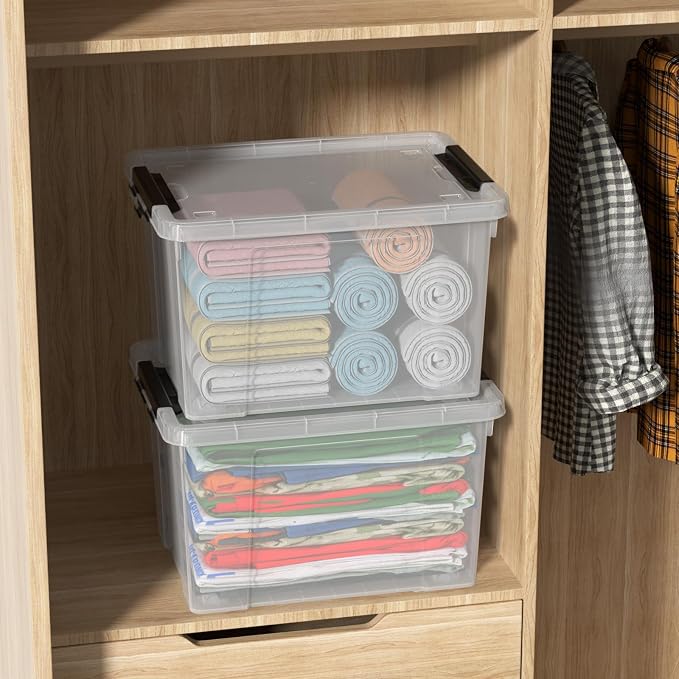 Zopnny 24 Quart Clear Plastic Storage Bin - Image 6