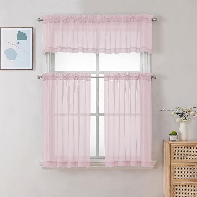 Chyhomenyc Sheer Valances for Windows, Small Window Curtains for Living Room - Image 2