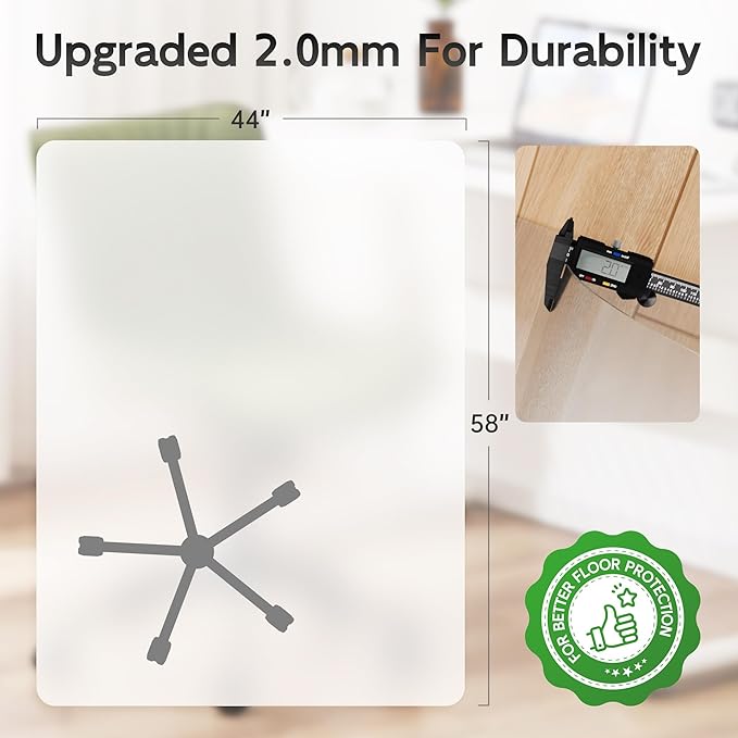 Office Chair Mat for Hardwood Floor, Easy Glide, Protects Hard Surfaces from - Image 4