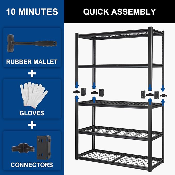 BILT HARD Garage Shelving 3000 LBS 36" W x 18" D x 72" H, Heavy Duty 5-Tier - Image 8