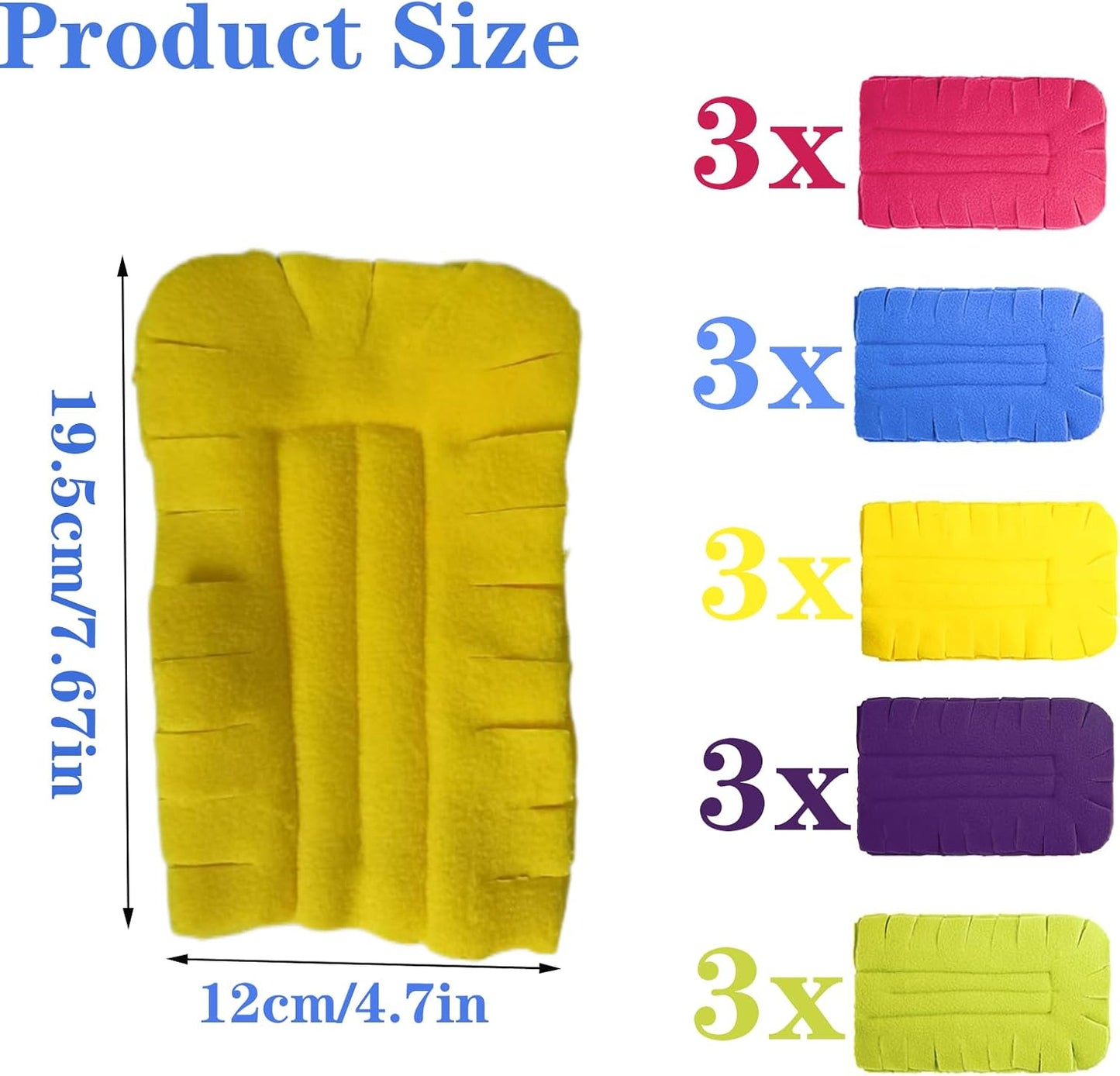 15 Pcs Duster Refill Reusable Fleece Duster Refills Feather Flat Dusters Multi Surface Washable Cleaning Pads for Home, Blinds, Car, Pet Wait (5 Colors Send dust Removal Rod)