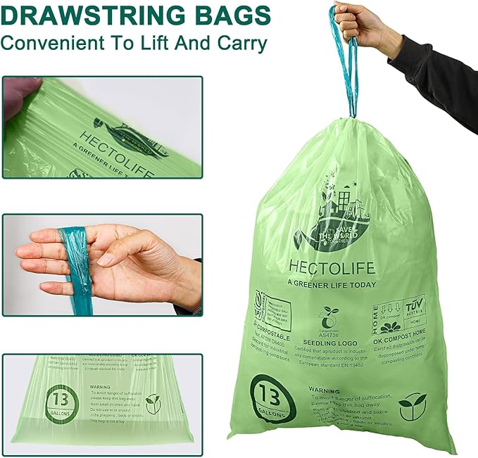 13 Gallon, Compostable Trash Bags - Image 4