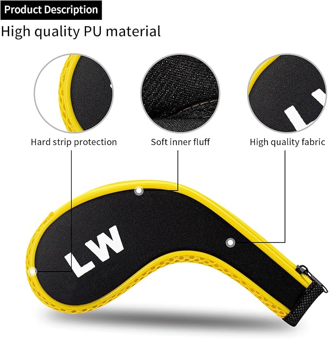 Golf 12pcs Thick Synthetic Golf Iron Head Covers Set Headcover Fit All Brands - Image 3