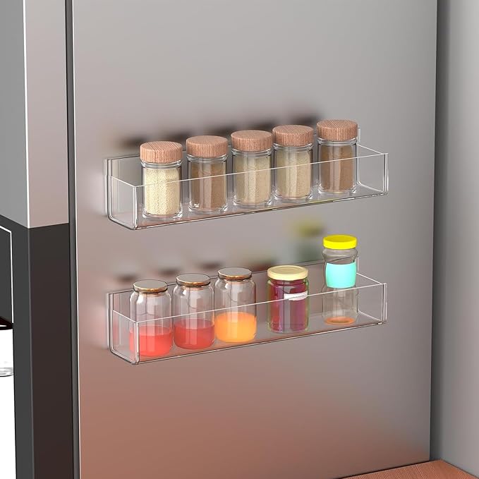 PMMASTO Adhesive Acrylic Spice Rack Organizer - Image 8